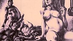Vintage erotic drawings collection