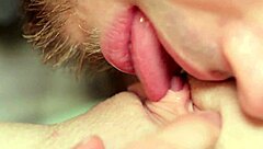 close up of intimate licking and fingering leading to real orgasm