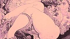 Vintage erotic drawings collection