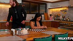 Busty MILF fucked bareback by husband's best friend!