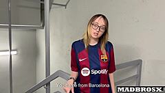 Barcelona fan gets fucked by PSG fans in stadium corridors?