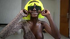 Skinny ebony tits ass perfect goofy