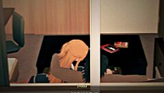 My Girlfriend Shows Her Tits And The Pervert Neighbor Takes Photos.