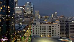 In interracial swingers party, tall bisexual lover enjoys double fun with spitting and flashing.