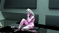 Asian milf scientist says, Check out my huge tits in this space project!