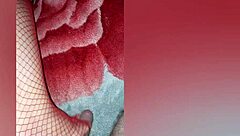 I dress sexy in red stockings to seduce my roommate.