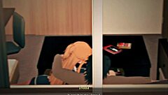 My Girlfriend Shows Her Tits And The Pervert Neighbor Takes Photos.