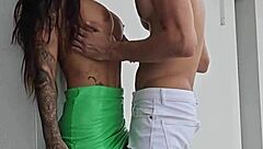 susy gala fucks tommy cabrio's big cock on bed and balcony