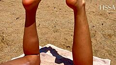 Stranger fills my mouth with cum on public beach during voyeur flashing fetish.