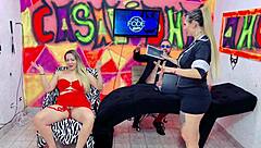 Suzy Gives Her Wet Ass To Diguinha DJ For Double Penetration In Sheer Red Lingerie