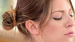 Rebecca Volpetti inspects plumber's big stiff pipe.