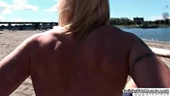 Cute blonde twink gives hardcore blowjob in gay sex