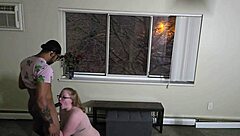 Snow bunny eagerly takes jungle bunny dick, making BBC cum twice part 1