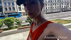 Naked Woman Flashes Pussy on Balcony Over Road