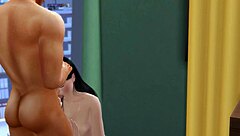 they went at it passionately by the window in uncensored anime action