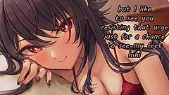 Anime feet joi features hu tao femdom edging humiliation with jerk off instructions.