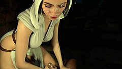 3D Hentai Princess Leia Handjob