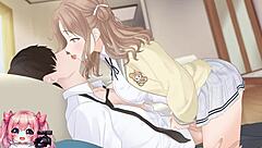 Hot COLLEGE GIRL RIDING and Giving HANDJOB for CUMSHOT