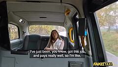 Horny Brunette Pays Taxi With Ass!