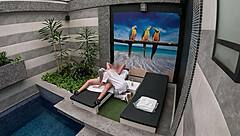 Blonde Cleaning Lady Gives Blowjob in Hotel Suite