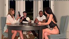 Board Game With Friends Turns Into A 4some Sex Party With Toys And Blowjobs