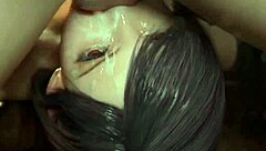 Tifa engages in intensive blowjob in hentai fantasy, sucking deeply with cartoon anime style