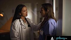 Doctor Vicki Chase Keeps Nurse Sinn Sage's Mouth Busy