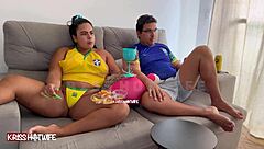wow, i was a slutty whore flashing tits during brazil game!