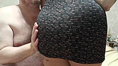 He Licks Her Big Tits Covered In Whipped Cream