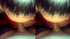 Candy takes on a big black cock in the hood, blowing it skillfully without hands