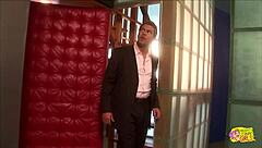 Busty lesbians test VR with sex toys