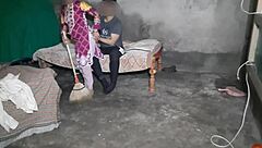 Maid performs quick task in doggystyle position