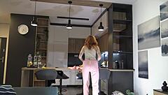 hot redhead college girl tries fashion, turns into porn casting