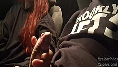 risky public handjob for hot teen 18+ on the street