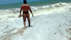 Filming Alpha Male Fucking and Cumming on Beach with Latina Wife.