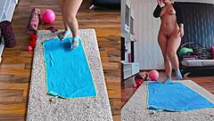 get fit and frisky with dual cam naked yoga spreading