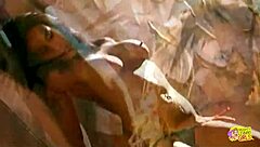 hey babes in vintage lesbian scene orgasm with dildo toys heels kissing