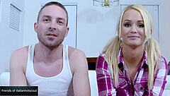 Blonde girl feels crazy pleasure while fucking