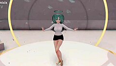 Yuuka from Blue Archive strips and dances intensely in hentai 3D