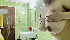 I enjoy my hot big boobs in the shower alone