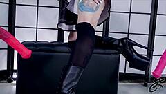 I, Ksu Colt, usin' huge anal toys n' machine fer assfuckin', cummin' on me tits