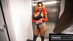 thick ebony redhead ms redx enjoys monster cock