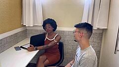 Fucking the gym receptionist bareback with big cock