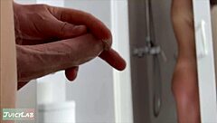 Caught Jerking Off While She Showers, Then Lick And Fuck Her Meaty Pussy