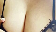 Blonde with Big Natural Tits Shows Off Sexy Body in Lingerie