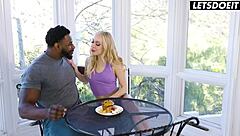 Bold blonde gets her pussy stretched by BBC