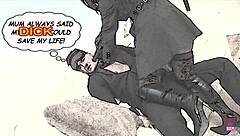 Black babe ties him up then makes him fuck her hard!