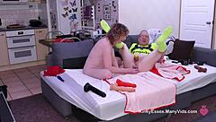 Femdom Milf Anal Dildo Bangs Mature Dilf in Chastity