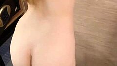 Small 19yo asian teen with tiny tits and waist plays with her pussy in a hotel room
