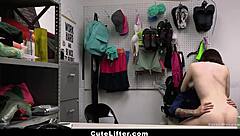 I, the loss prevention officer, brings the suspected thief for processin' with my big cock.